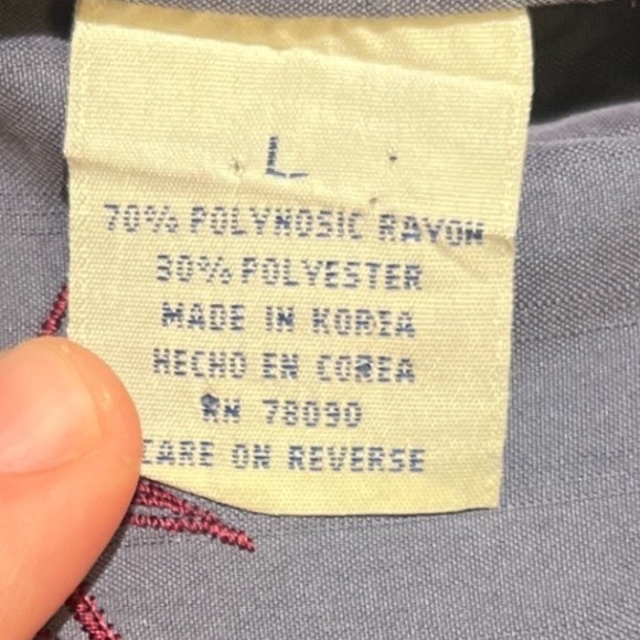 Bamboo Cay Men's Short Sleeve Button Up Shirt Embroidered Musical Instruments L - Picture 4 of 10